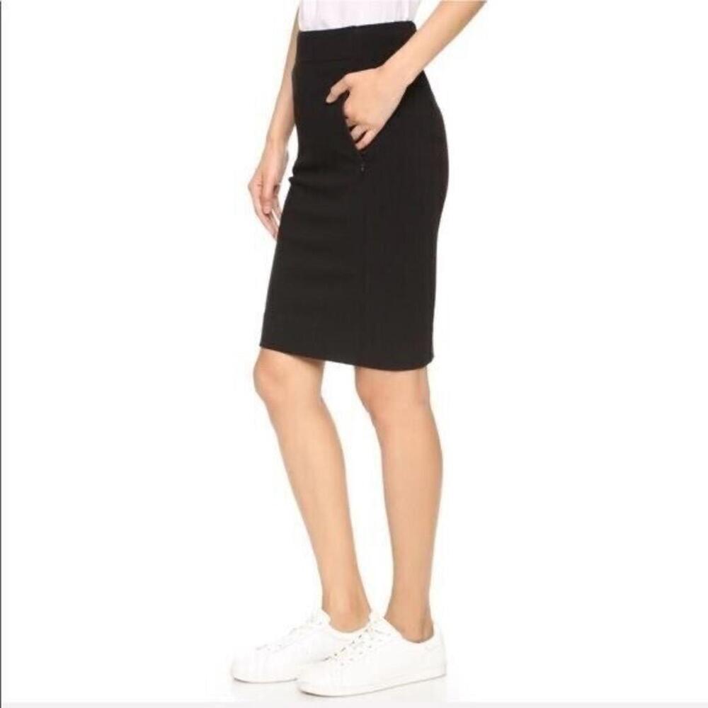 Diane Von Furstenberg Women’s Size 4 Solid Black Ponte Zipper Front Pencil Skirt - Picture 7 of 7